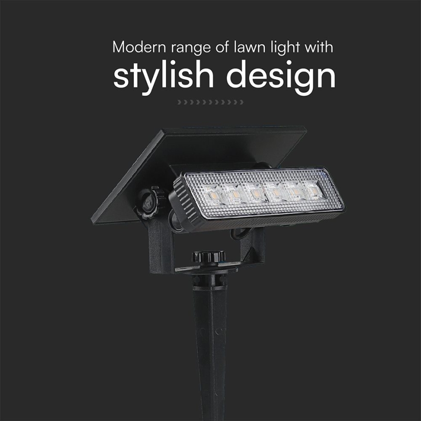 LED Päikesepaneeliga valgusti LED/0,9W/3,7V 3000K IP65 1200 mAh must