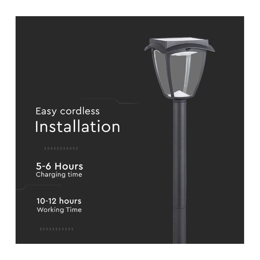 LED Päikesepaneeliga valgusti LED/2W/230V 93 cm 3000/6000K IP65