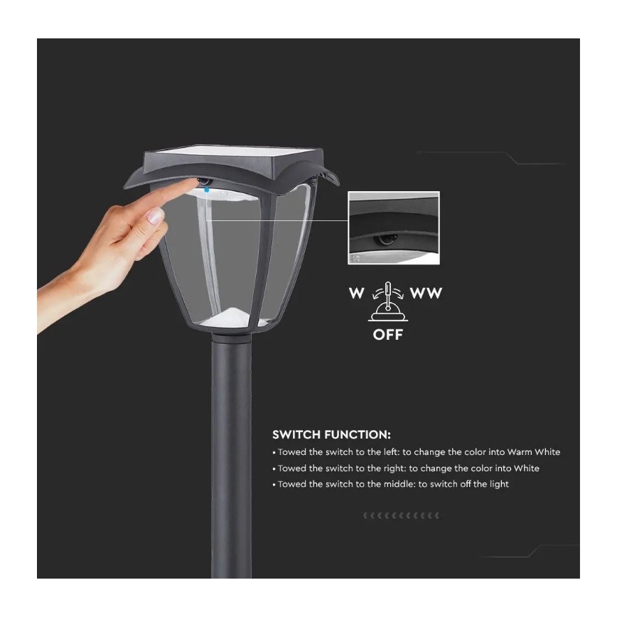 LED Päikesepaneeliga valgusti LED/2W/230V 93 cm 3000/6000K IP65