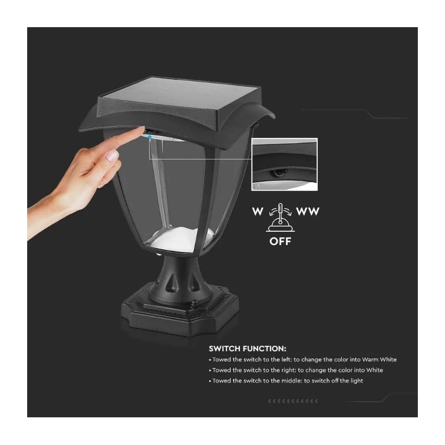 LED Päikesepaneeliga valgusti LED/2W/3,7V 3000/6000K IP65