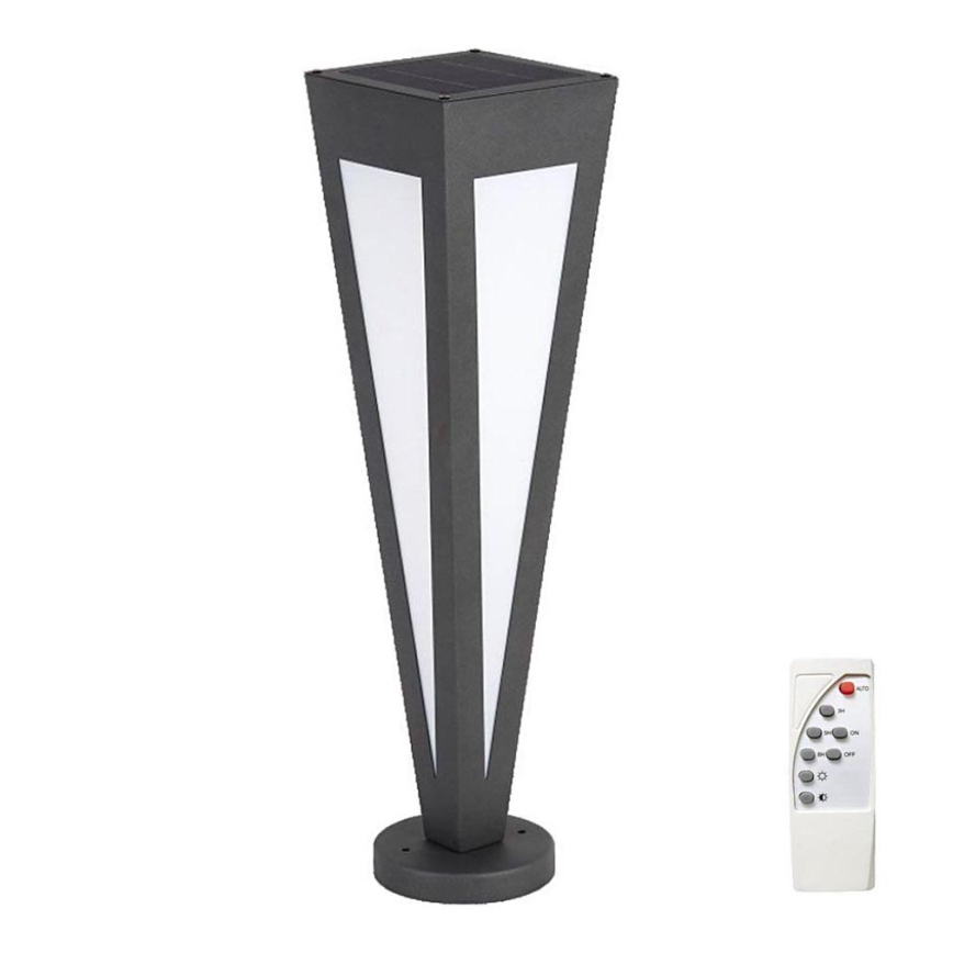 LED Päikesepaneeliga valgusti LED/2W/3,7V IP65 3000K 2600 mAh must + kaugjuhtimispult