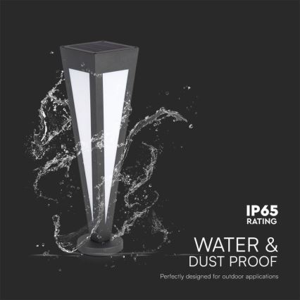 LED Päikesepaneeliga valgusti LED/2W/3,7V IP65 3000K 2600 mAh must + kaugjuhtimispult