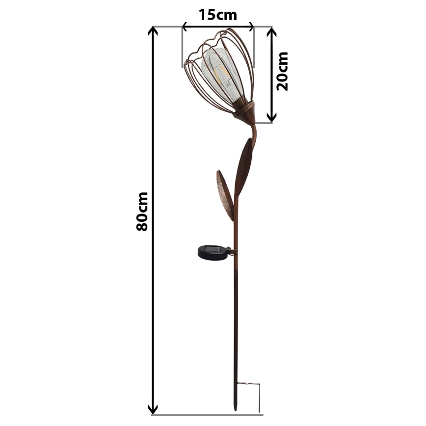 LED Päikesepaneeliga valgusti LILLY 1xE27/1,2V IP44