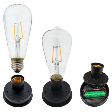LED Päikesepaneeliga valgusti LORETA 1xE27/1,2V 600 mAh IP44