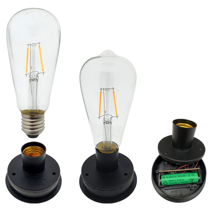 LED Päikesepaneeliga valgusti LORETA 1xE27/1,2V 600 mAh IP44
