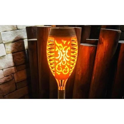LED Päikesepaneeliga valgusti MINISPARK BAMBOO LED/1,8W/5,5V IP44 beež
