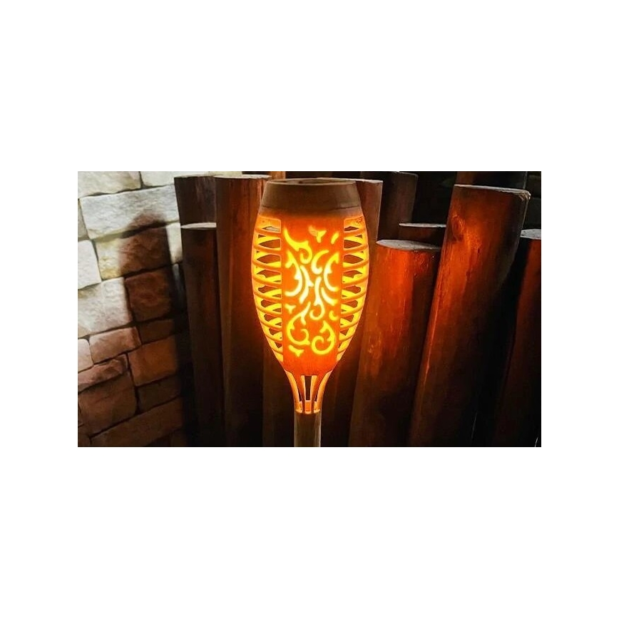 LED Päikesepaneeliga valgusti MINISPARK BAMBOO LED/1,8W/5,5V IP44 beež