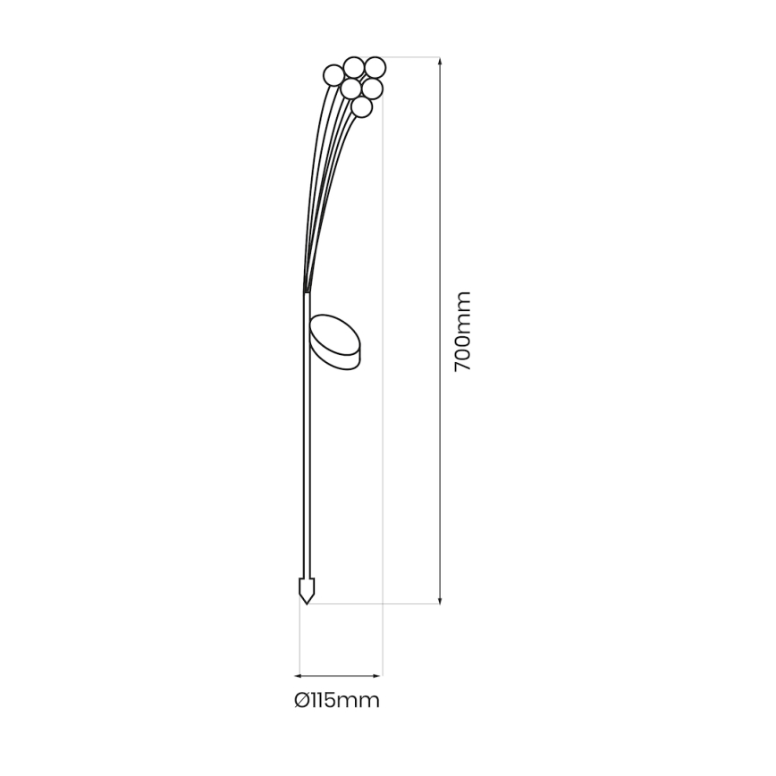 LED Päikesepaneeliga valgusti MULTI LED/0,06W/1,2V 150 mAh IP44 must