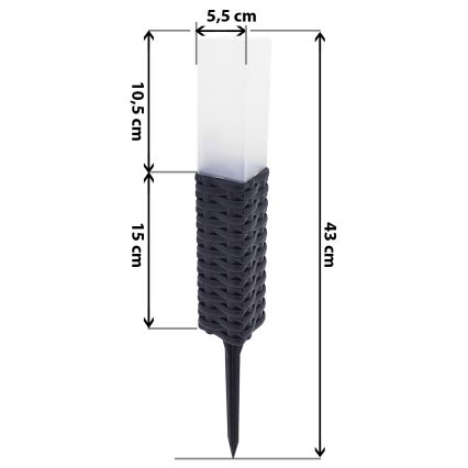LED Päikesepaneeliga valgusti RABBIA LED/1,2V 300 mAh IP44