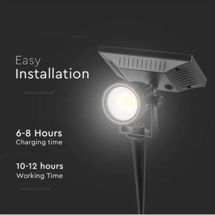 LED Päikesepaneeliga valgusti SPIKE LED/2W/5,5V IP65 4000K 1200 mAh