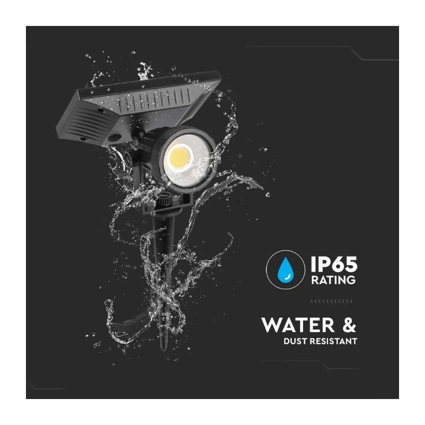 LED Päikesepaneeliga valgusti SPIKE LED/2W/5,5V IP65 4000K 1200 mAh