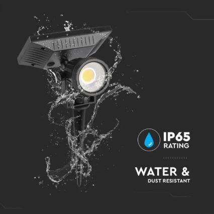 LED Päikesepaneeliga valgusti SPIKE LED/2W/5,5V IP65 6400K 1200 mAh