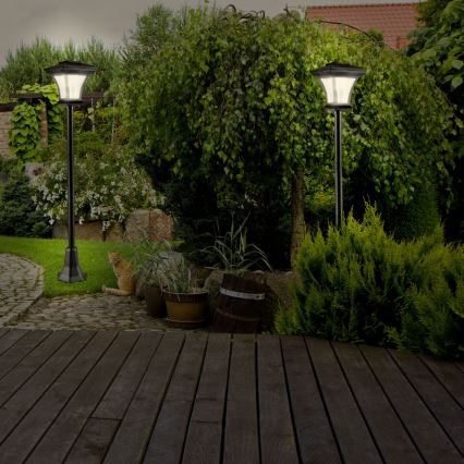 LED Päikesepaneeliga valgusti TIRANA LED/1,6W/1,2V 600 mAh IP44 must