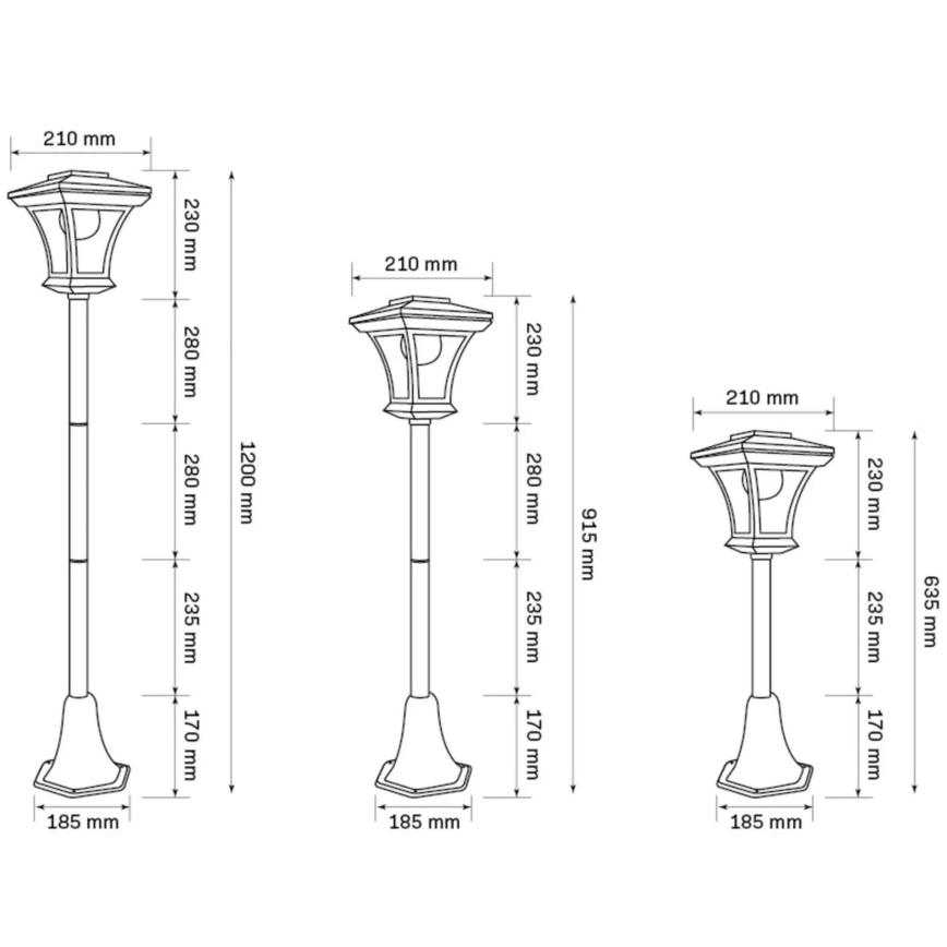 LED Päikesepaneeliga valgusti TIRANA LED/1,6W/1,2V 600 mAh IP44 must