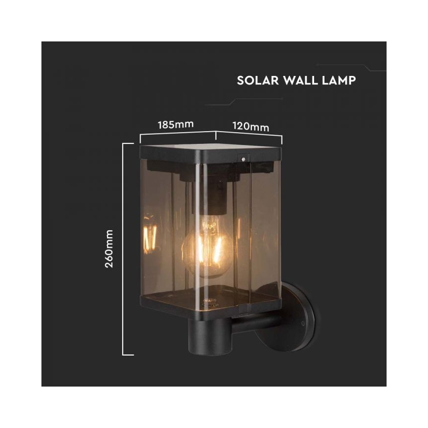 LED Päikesepaneeliga väli seinavalgusti anduriga LED/2,5W/3,7V 3000K IP54 2000 mAh