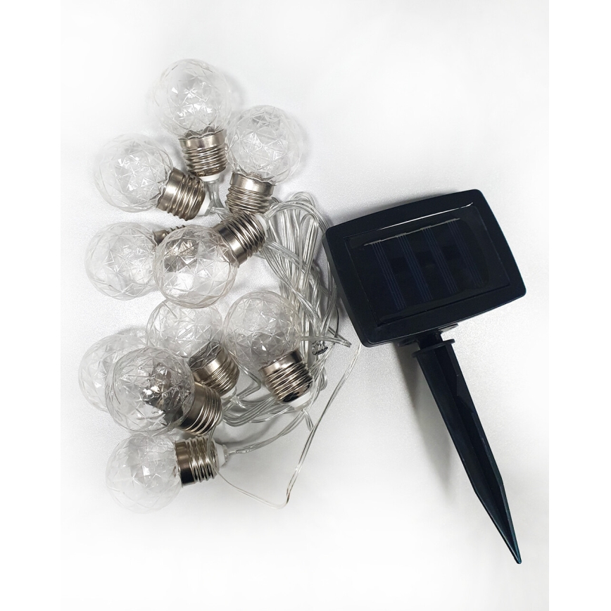 LED Päikesepaneeliga väli valguskett 10xLED/1,2V 2,2 m IP44