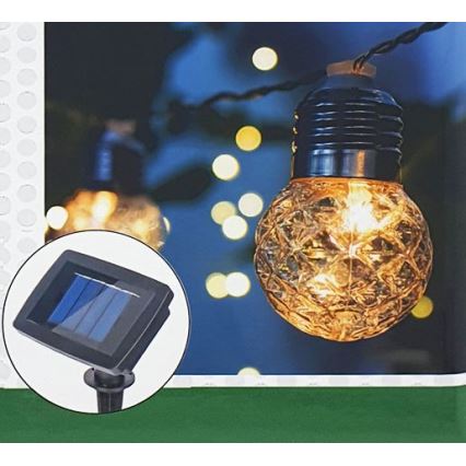 LED Päikesepaneeliga väli valguskett 10xLED/1,2V 2,2 m IP44