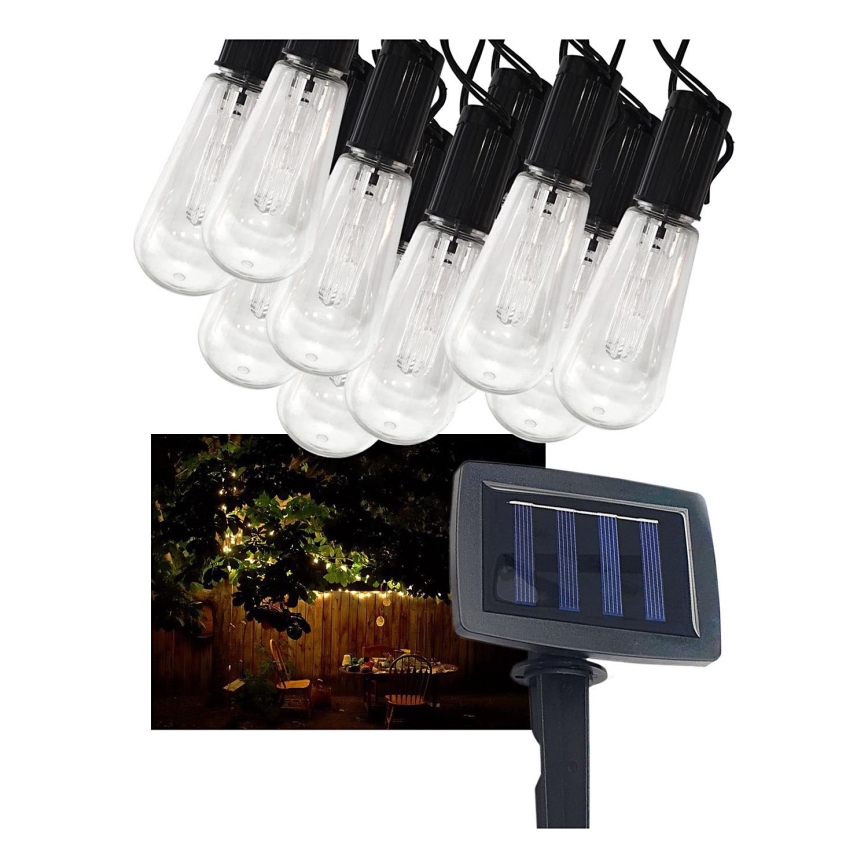 LED Päikesepaneeliga väli valguskett 10xLED/1,2V 300 mAh 2,2 m IP44