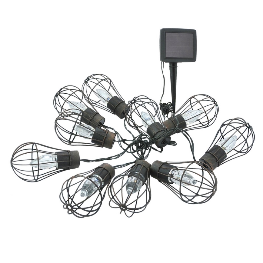 LED Päikesepaneeliga väli valguskett 10xLED/1,2V 300 mAh 3,8 m IP44
