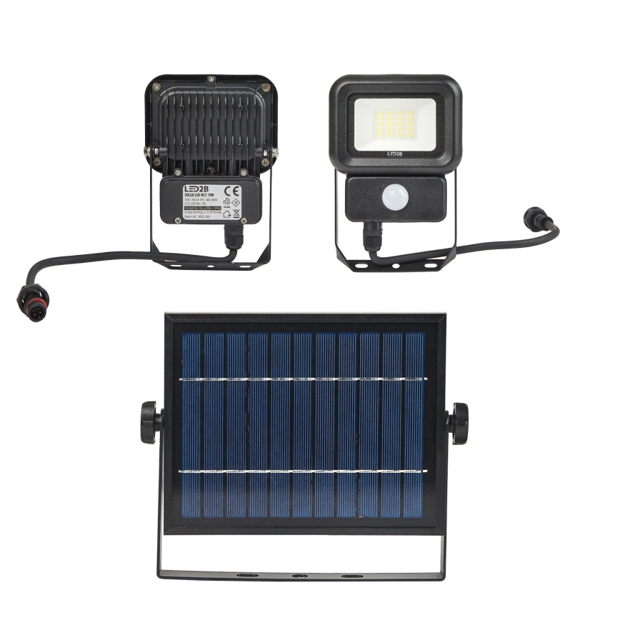 LED Päikesepaneeliga väliprožektor anduriga LED/10W/3,7V 6500K IP65 2200 mAh