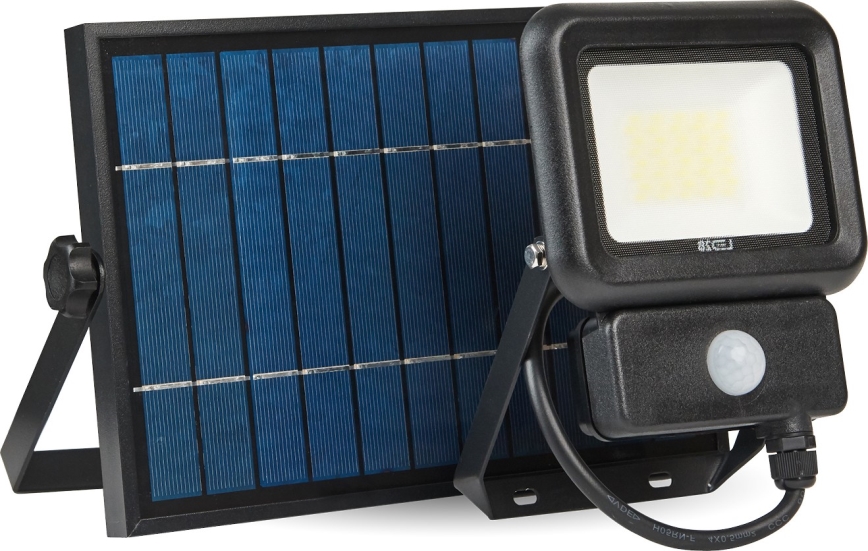 LED Päikesepaneeliga väliprožektor anduriga LED/20W/3,7V 6500K IP65 4400 mAh