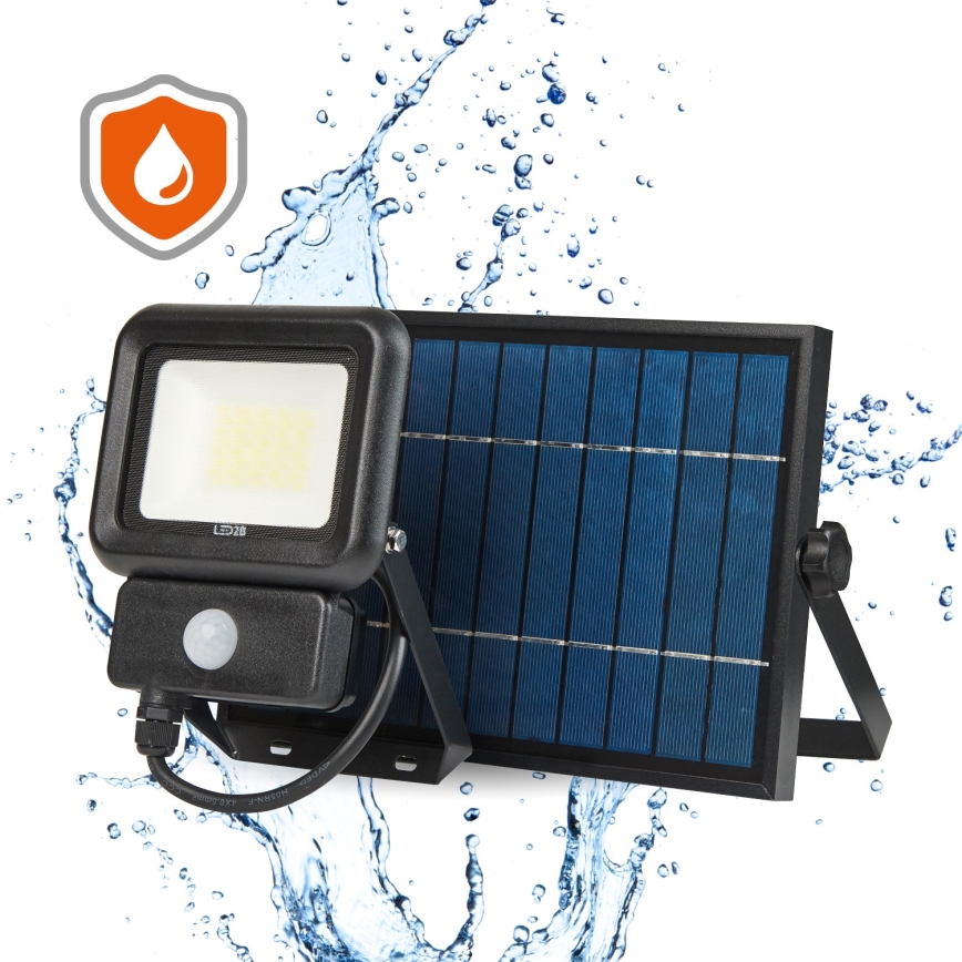 LED Päikesepaneeliga väliprožektor anduriga LED/20W/3,7V 6500K IP65 4400 mAh