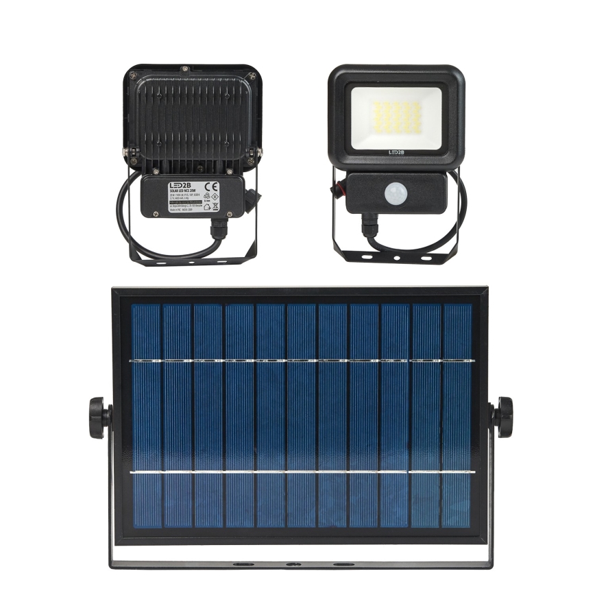 LED Päikesepaneeliga väliprožektor anduriga LED/20W/3,7V 6500K IP65 4400 mAh