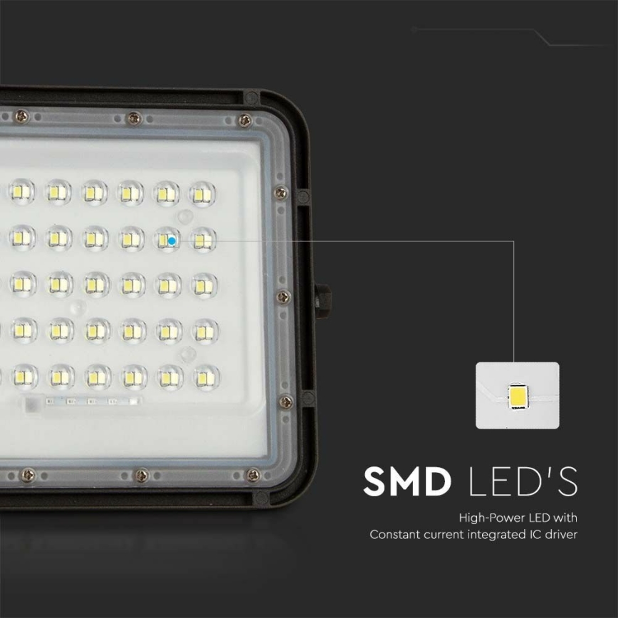 LED Väli Hämardatav päikesepaneeliga prožektor LED/10W/3,2V IP65 4000K 6000 mAh must + kaugjuhtimispult