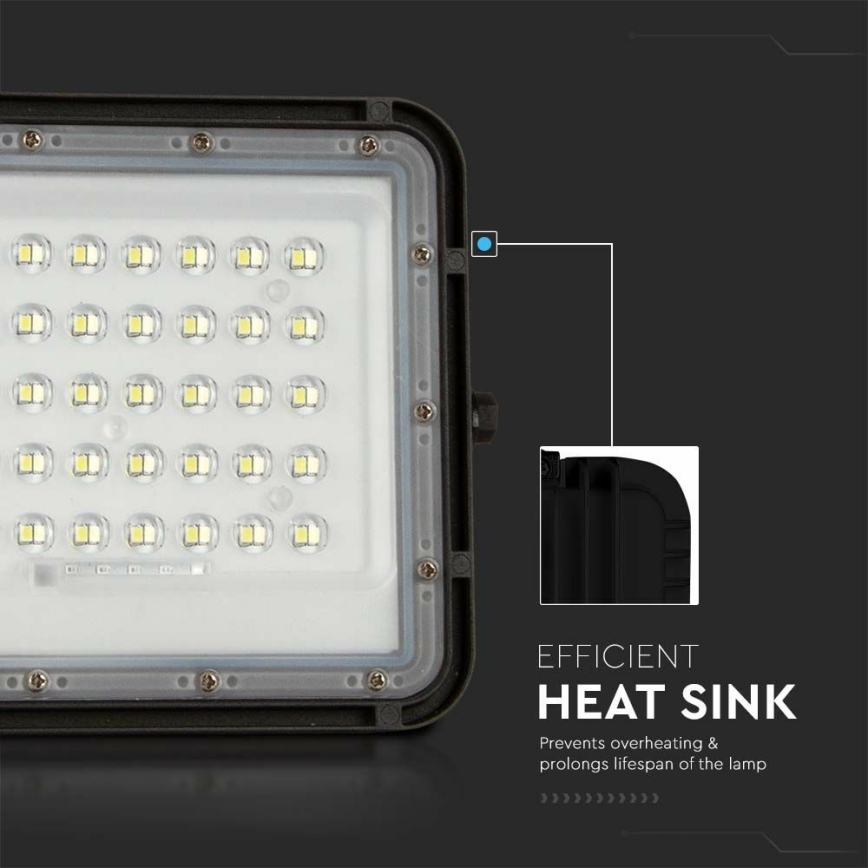 LED Väli Hämardatav päikesepaneeliga prožektor LED/10W/3,2V IP65 4000K 6000 mAh must + kaugjuhtimispult