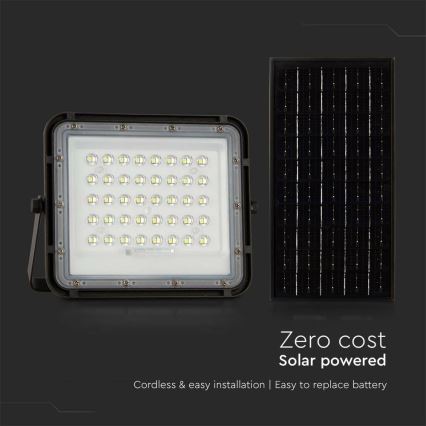 LED Väli Hämardatav päikesepaneeliga prožektor LED/10W/3,2V IP65 4000K 6000 mAh must + kaugjuhtimispult