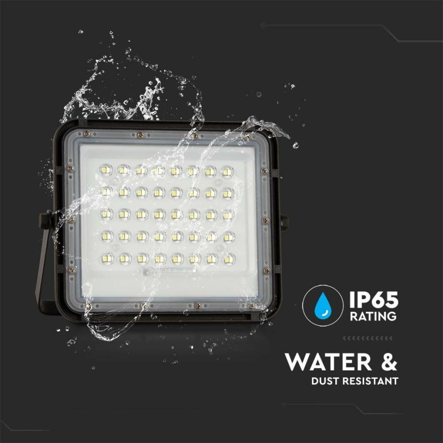 LED Väli Hämardatav päikesepaneeliga prožektor LED/10W/3,2V IP65 4000K 6000 mAh must + kaugjuhtimispult