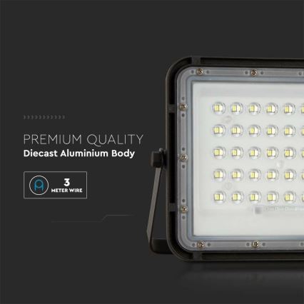 LED Väli Hämardatav päikesepaneeliga prožektor LED/10W/3,2V IP65 4000K 6000 mAh must + kaugjuhtimispult