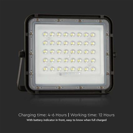 LED Väli Hämardatav päikesepaneeliga prožektor LED/10W/3,2V IP65 4000K 6000 mAh must + kaugjuhtimispult