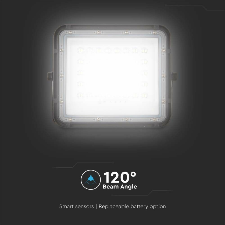 LED Väli Hämardatav päikesepaneeliga prožektor LED/10W/3,2V IP65 4000K 6000 mAh must + kaugjuhtimispult