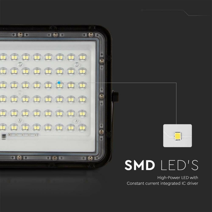 LED Väli Hämardatav päikesepaneeliga prožektor LED/15W/3,2V IP65 4000K 12000 mAh must + kaugjuhtimispult