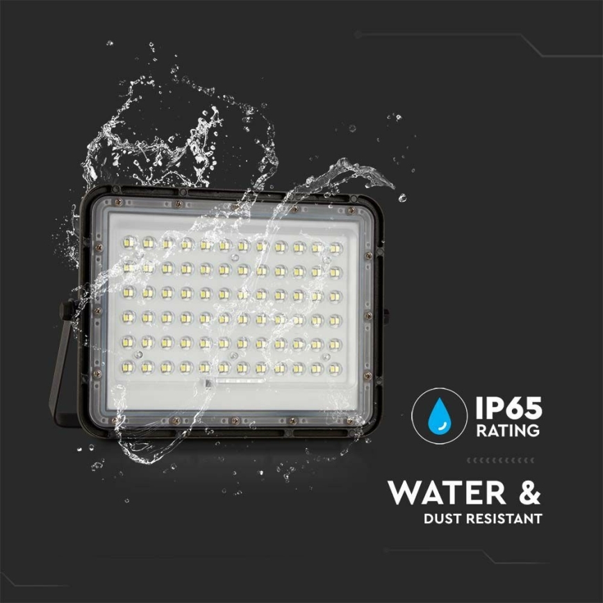LED Väli Hämardatav päikesepaneeliga prožektor LED/15W/3,2V IP65 4000K 12000 mAh must + kaugjuhtimispult