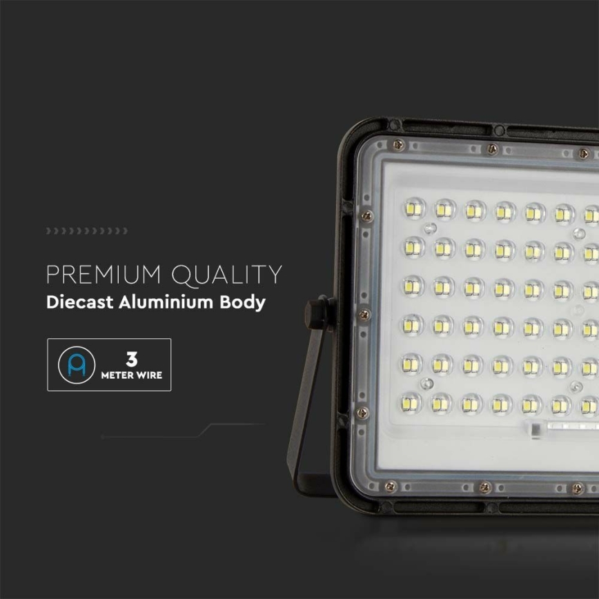 LED Väli Hämardatav päikesepaneeliga prožektor LED/15W/3,2V IP65 4000K 12000 mAh must + kaugjuhtimispult