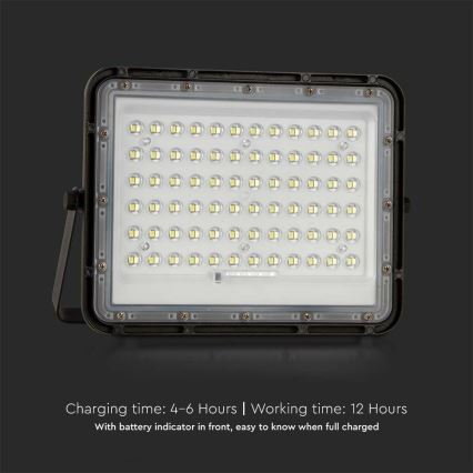 LED Väli Hämardatav päikesepaneeliga prožektor LED/15W/3,2V IP65 4000K 12000 mAh must + kaugjuhtimispult