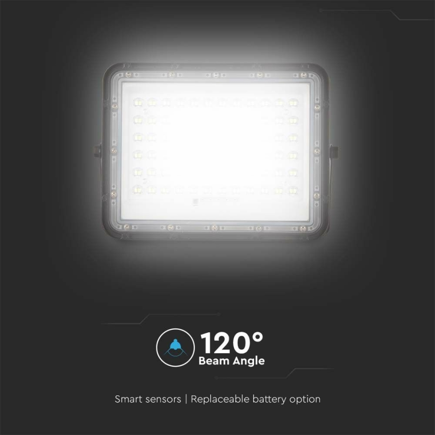 LED Väli Hämardatav päikesepaneeliga prožektor LED/15W/3,2V IP65 4000K 12000 mAh must + kaugjuhtimispult