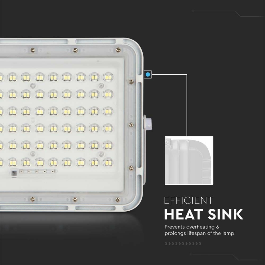 LED Väli Hämardatav päikesepaneeliga prožektor LED/15W/3,2V IP65 4000K 12000 mAh valge + kaugjuhtimispult