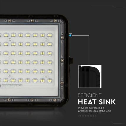 LED Väli Hämardatav päikesepaneeliga prožektor LED/15W/3,2V IP65 6400K 12000 mAh must + kaugjuhtimispult