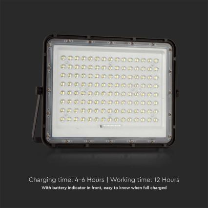 LED Päikesepaneeliga väliprožektor LED/200W/3,2V 4000K must IP65 16000 mAh + kaugjuhtimispult