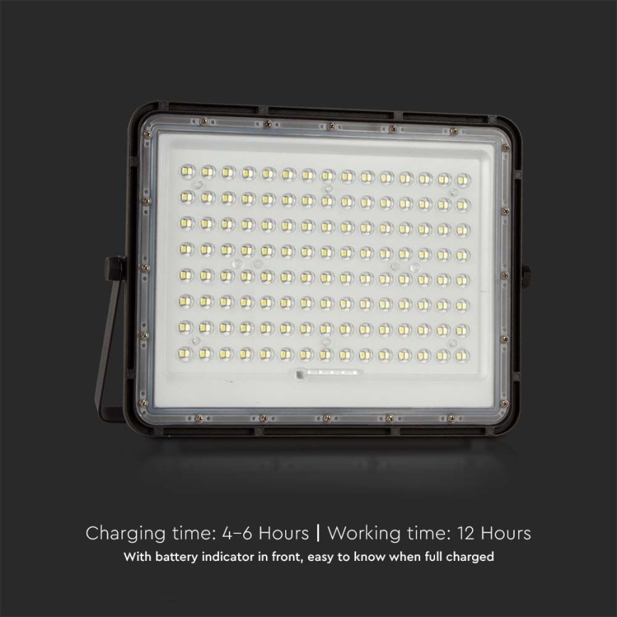 LED Päikesepaneeliga väliprožektor LED/200W/3,2V 4000K must IP65 16000 mAh + kaugjuhtimispult