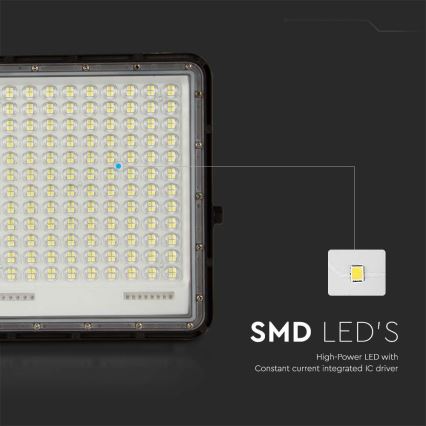 LED Päikesepaneeliga väliprožektor LED/30W/3,2V 4000K must IP65 + kaugjuhtimispult