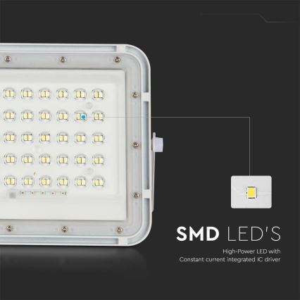 LED Väli Hämardatav päikesepaneeliga prožektor LED/6W/3,2V IP65 6400K 5000 mAh valge + kaugjuhtimispult