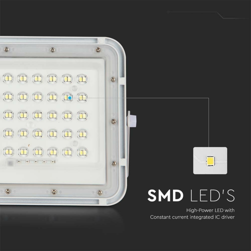 LED Väli Hämardatav päikesepaneeliga prožektor LED/6W/3,2V IP65 6400K 5000 mAh valge + kaugjuhtimispult