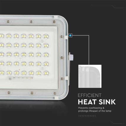 LED Väli Hämardatav päikesepaneeliga prožektor LED/6W/3,2V IP65 6400K 5000 mAh valge + kaugjuhtimispult