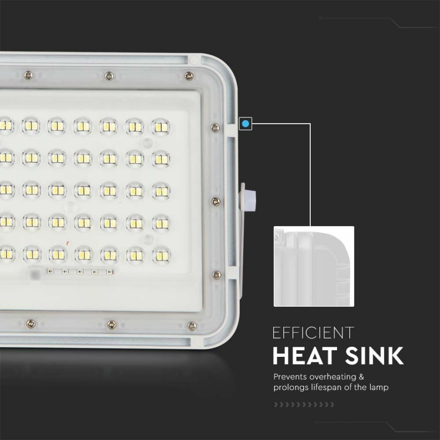 LED Väli Hämardatav päikesepaneeliga prožektor LED/6W/3,2V IP65 6400K 5000 mAh valge + kaugjuhtimispult