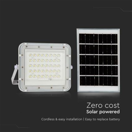 LED Väli Hämardatav päikesepaneeliga prožektor LED/6W/3,2V IP65 6400K 5000 mAh valge + kaugjuhtimispult