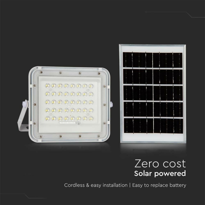 LED Väli Hämardatav päikesepaneeliga prožektor LED/6W/3,2V IP65 6400K 5000 mAh valge + kaugjuhtimispult